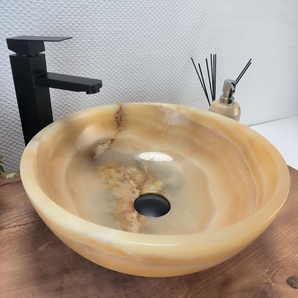 Раковина из оникса Bowl Yellow TinLip BO-62854 40*40*15 40