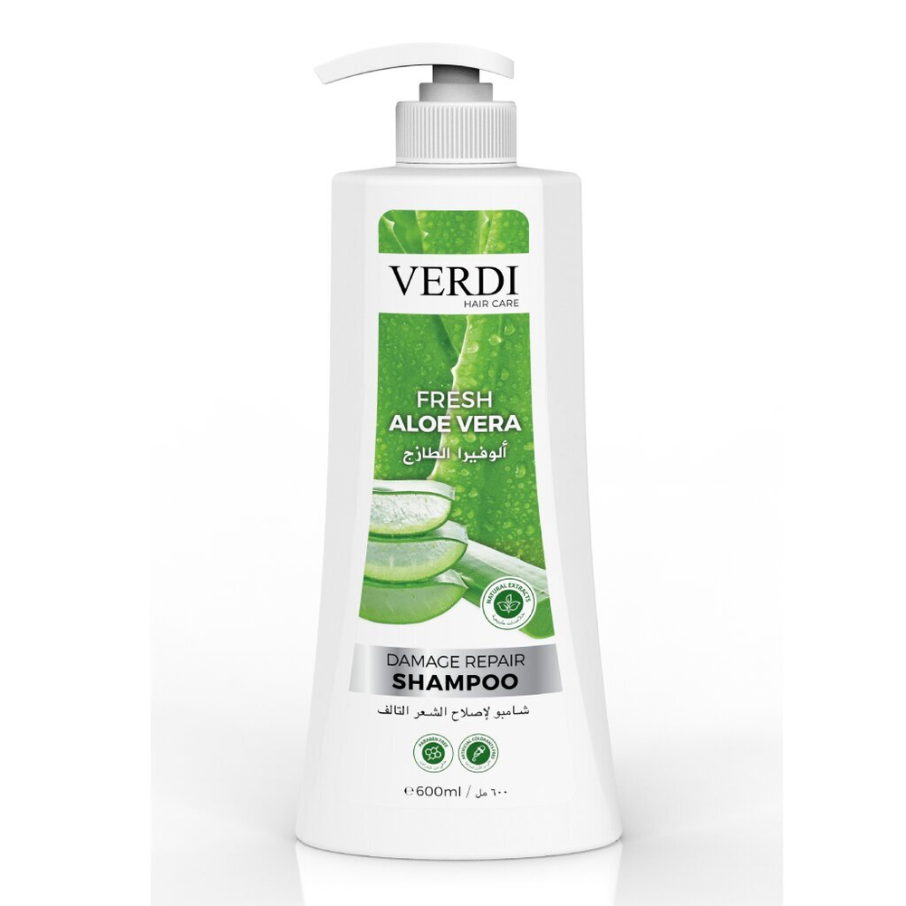 VERDI Шампунь д/волос 600мл АЛОЭ ВЕРА ВОССТАНАВЛИВАЮЩИЙ/ALOE VERA DAMAGE REPAIR  FRESH*24 с дозатором