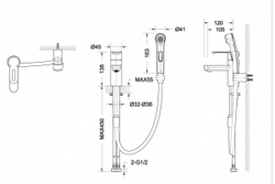 Смеситель для умывальника с гигиеническим душем Bravat Stream