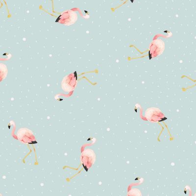 Акварельные фламинго / бледно-голубой