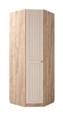 Шкаф угловой левый "Богуслава" М-3 (дуб баррик светлый/крем брюле), ЛДСП/МДФ, Комфорт-S