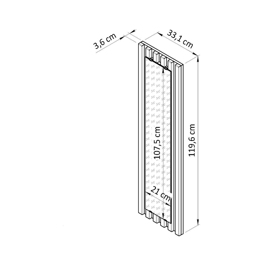 Зеркало настенное прямоугольное 120х33 см Пиафорте из дуба