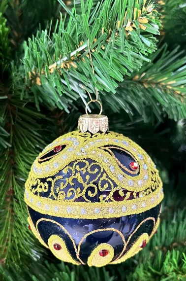 Стеклянный шар Кружево Востока, 1 шт., черный, Irena CO (91715)