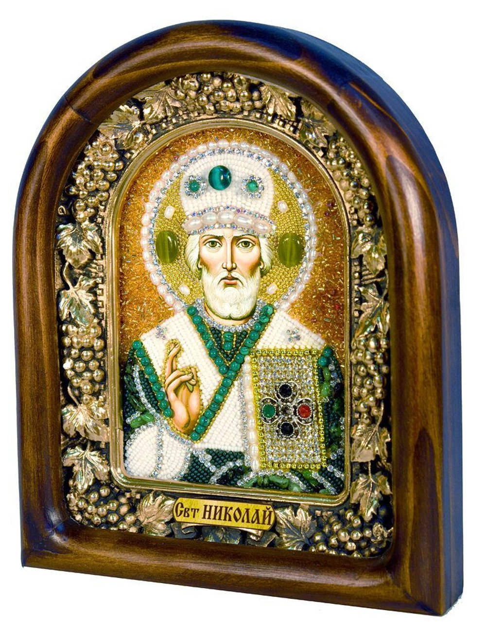 Икона Николай Чудотворец бисер