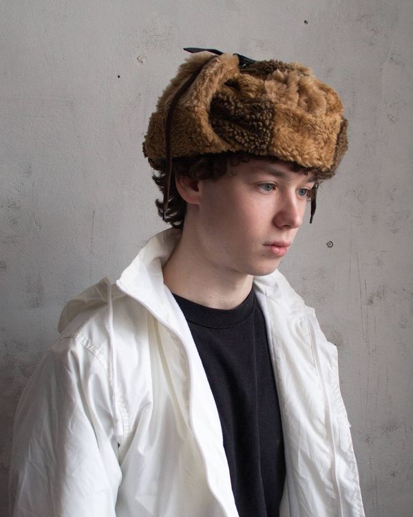 Шапка-ушанка Fuzzz Patchwork Flaps Светло-Коричневая - фото 5