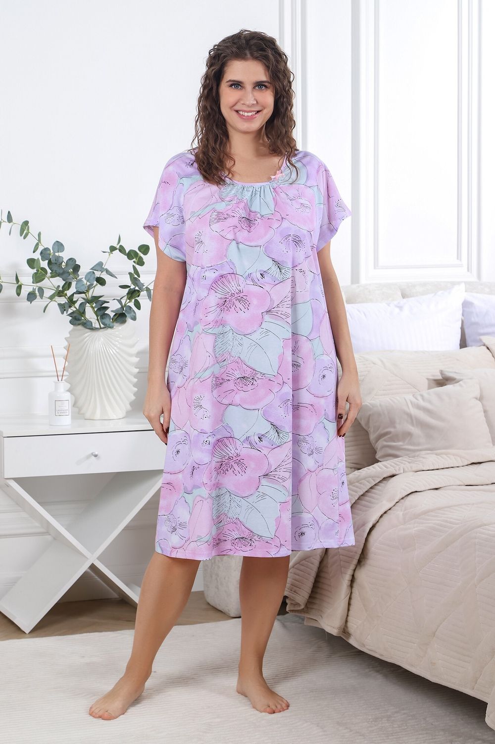 Ночная сорочка Палитра Виотекс СИРЕНЕВЫЙ