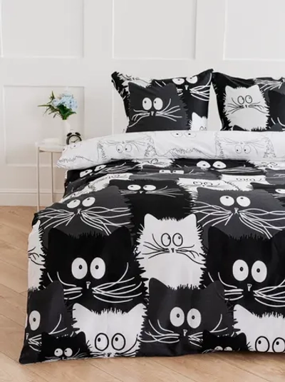 Постельное белье Евро бязь «PAVLine»,»Коты Компания»
