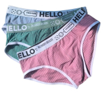 Набор из 3 трусов-брифов в тонкую полоску (Размер: 5X) (Цвет: разноцветный)