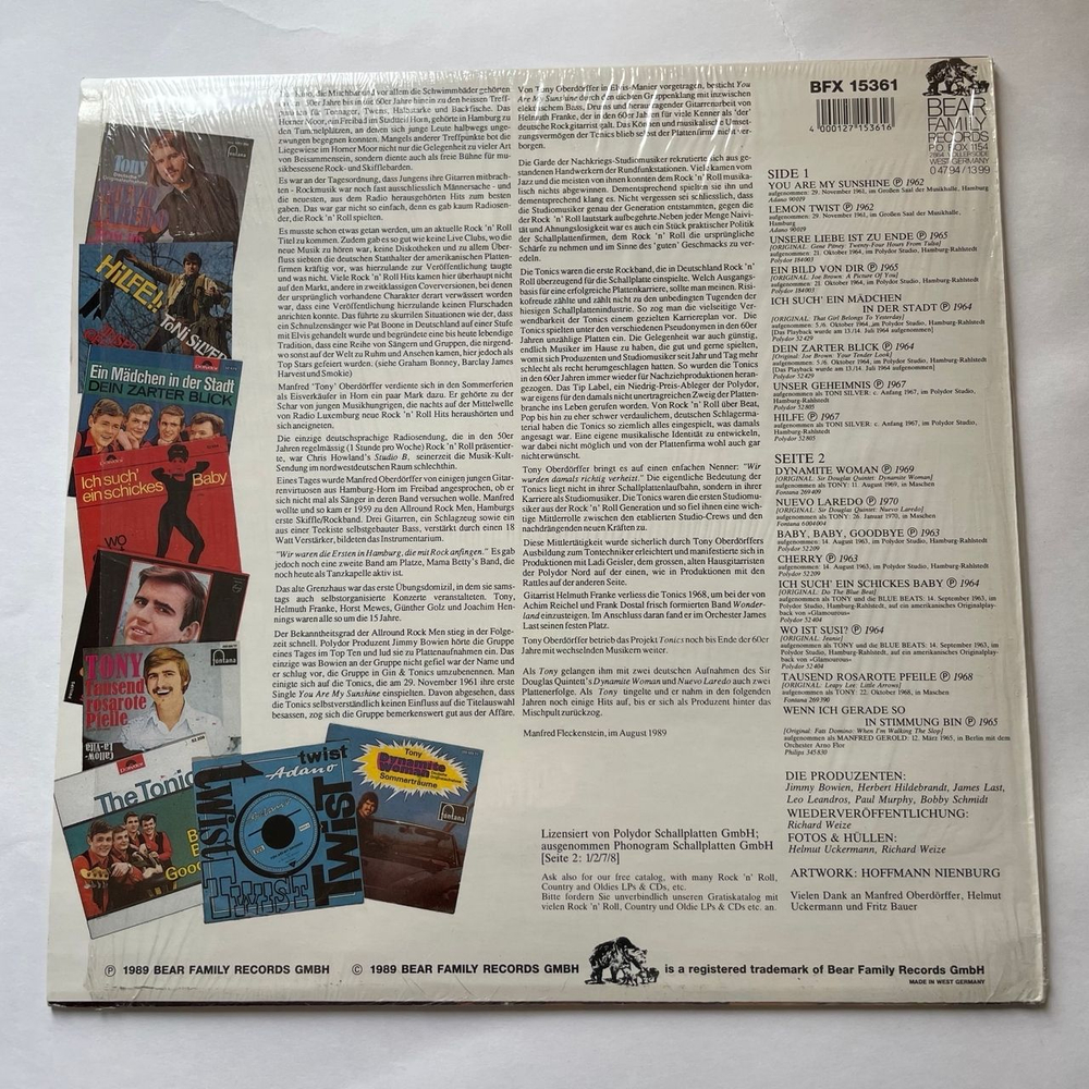 Винтажная виниловая пластинка LP The Tonics (Германия 1989)