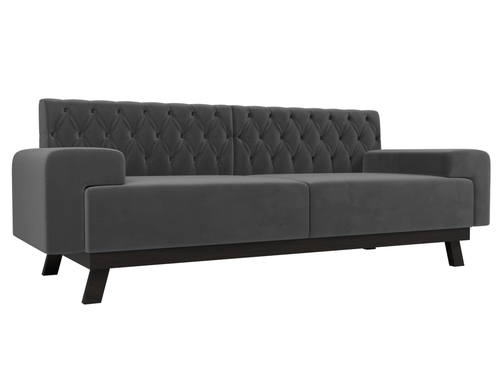Диван прямой Мюнхен Люкс, Серый, Велюр, 109125