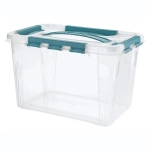 ЯЩИК ДЛЯ ХРАНЕНИЯ УНИВЕРСАЛЬНЫЙ С ЗАМКАМИ И РУЧКОЙ GRAND BOX, 290х180ММ, 6,65Л (Голубо