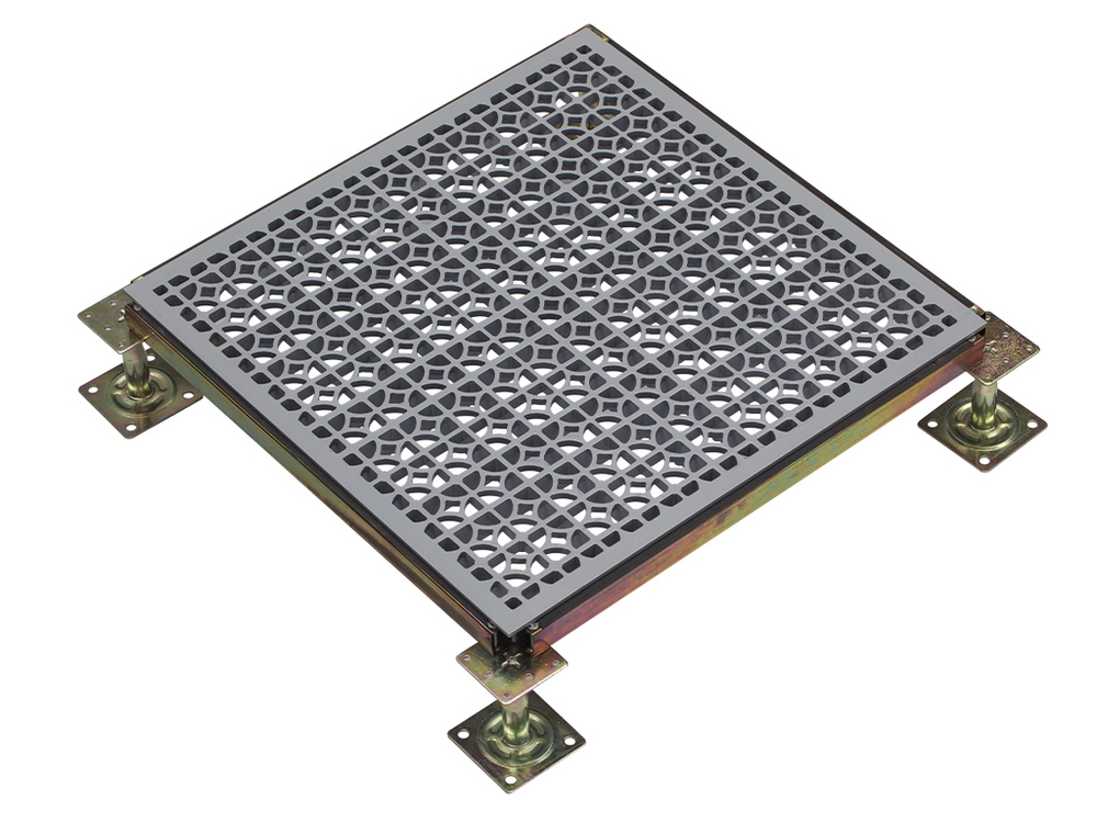 ТМС Панель фальшпола стальная вентиляционная - 35%, покрытие ПВХ (2 мм), 600х600 мм