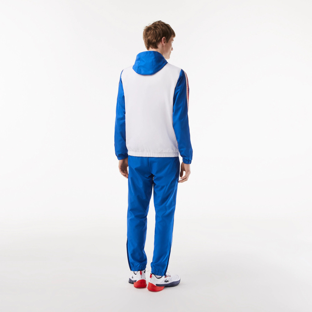 Мужские теннисные Костюмы Lacoste Tracksuit Men - White, Blue