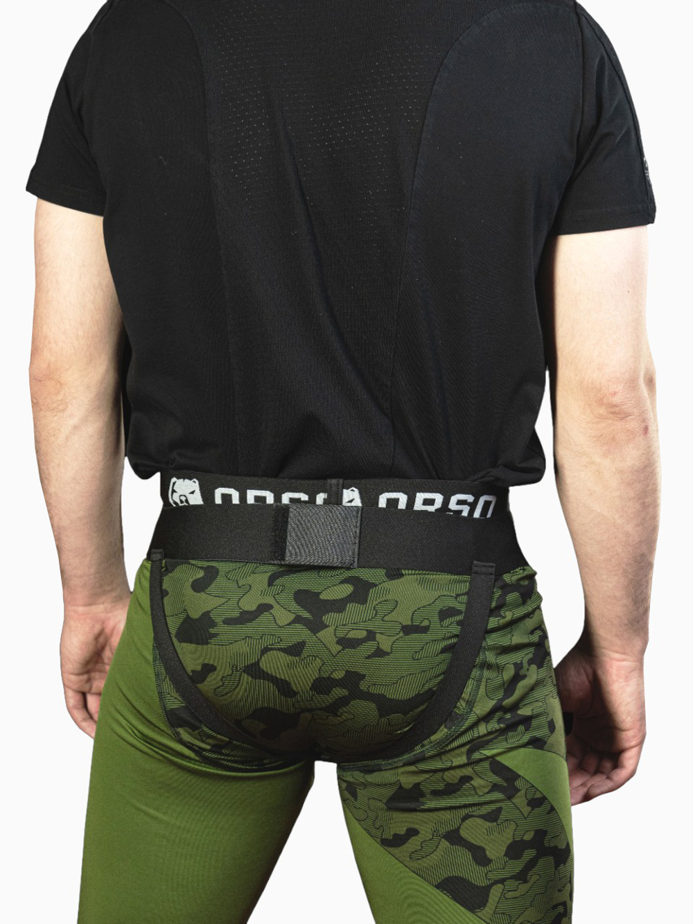 Защита паха мужская, бандаж черный Tomorrow Star с черной резинкой