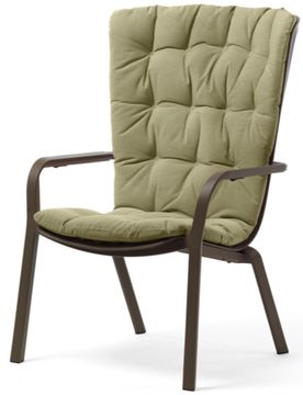 Кресло-качалка Folio пластиковое коричневое с зеленой подушкой Nardi Италия