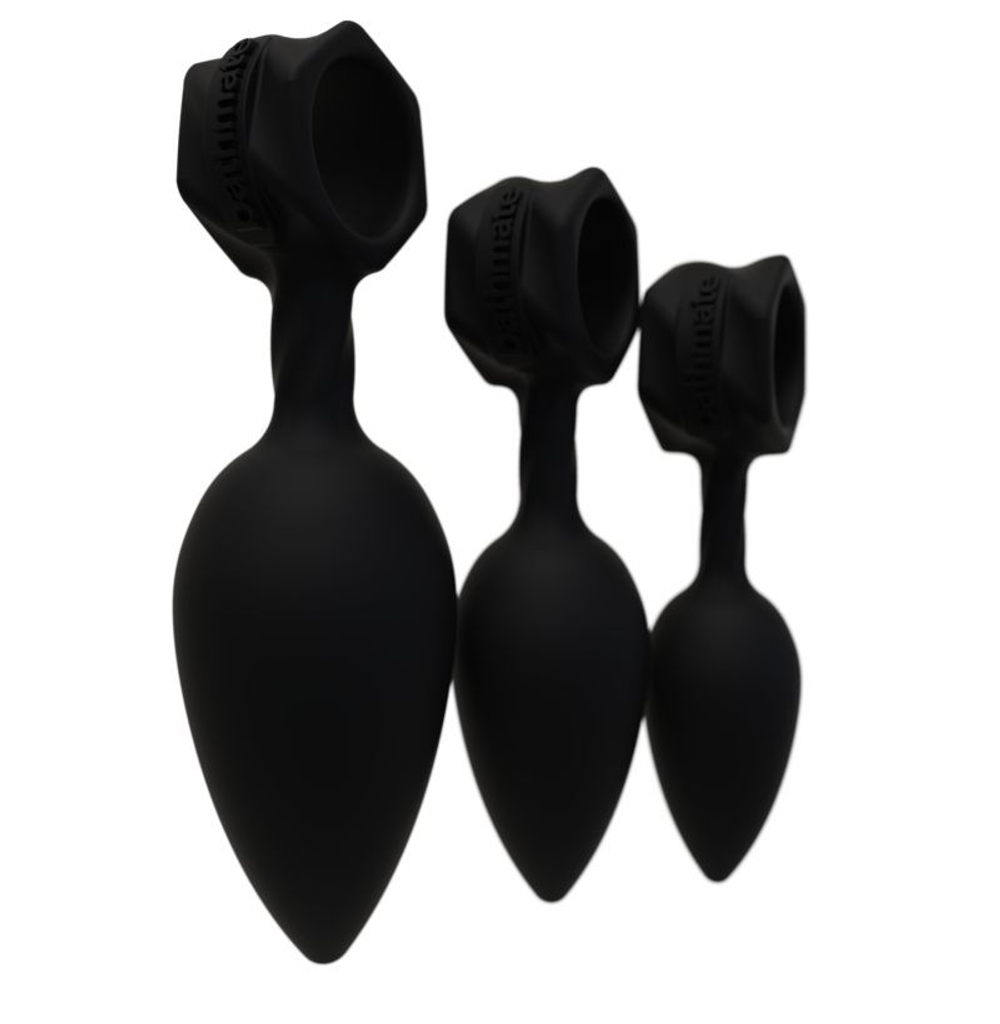 Набор анальных плагов Bathmate Anal Training Plugs (Цвет: черный)