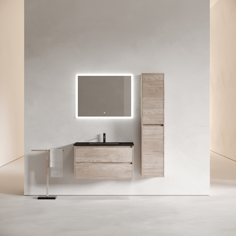 Тумба подвесная под раковину Sancos Libra, дуб галифакс натуральный 890х450х500 мм