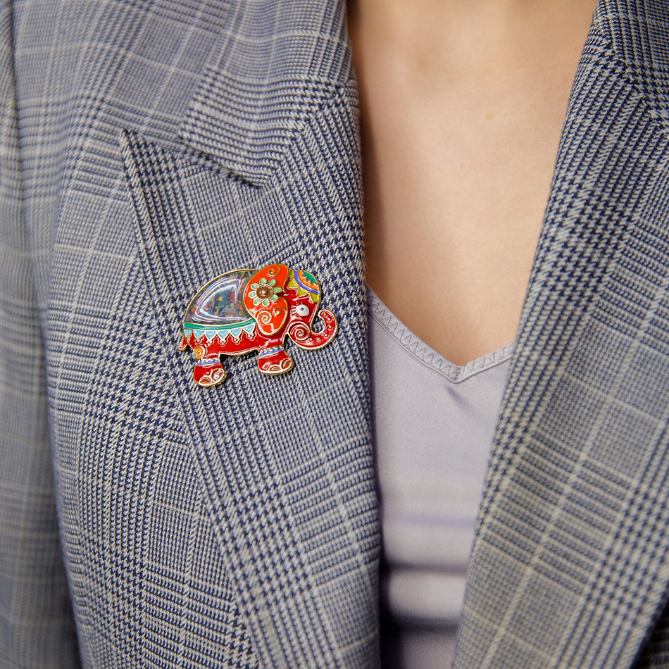 Брошь Shadore Слон XZ2293.9 R/G