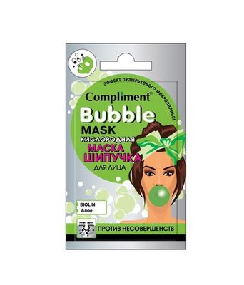 Compliment Cаше BUBBLE MASK кислородная маска-шипучка для лица против несовершенств