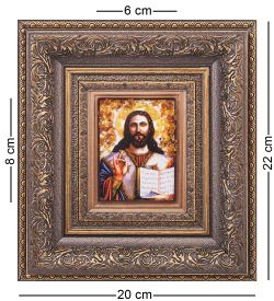 AMB-05/ 6 Икона «Иисус Христос» (с янтарной крошкой) H-22см