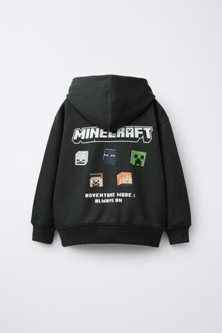 ZARA ХУДИ С КАПЮШОНОМ MINECRAFT © MOJANG AB. ™, ТЕМНО-СЕРЫЙ
