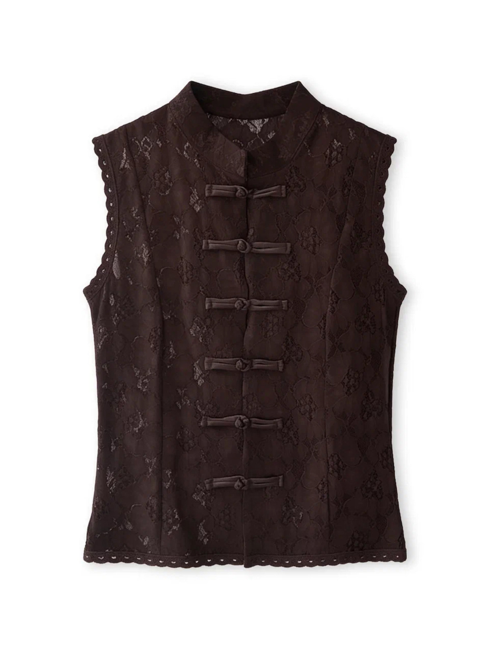 Блуза без рукавов из гипюра