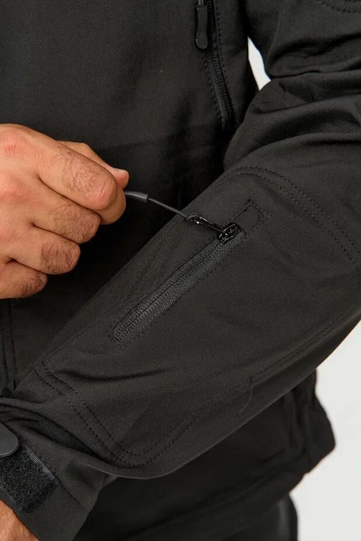 Костюм тактический утепленный Softshell Черный