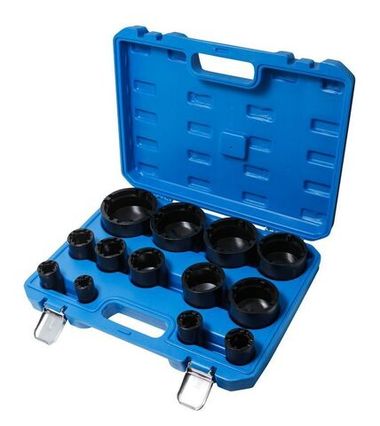 Набор головок специальных для шлицевых гаек, 13пр.(28,32,35,38,42,48,55,63,70,75,85,90,95мм), в кейсе Forsage F-909T3B