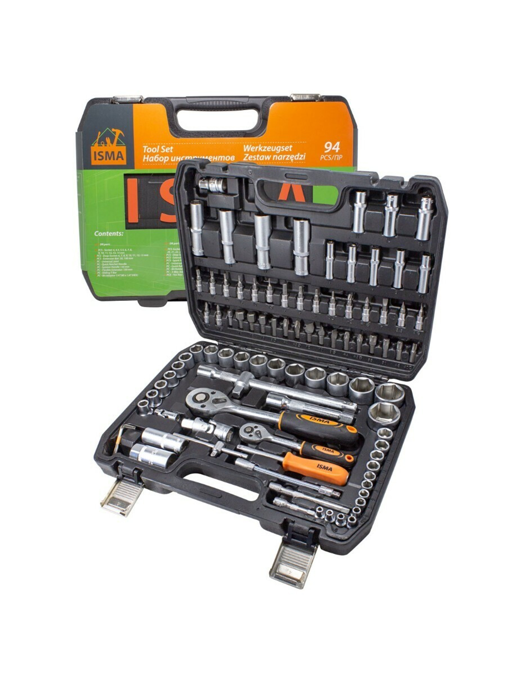 Набор инструментов 94пр.1/4''1/2''(6гр.)(4-32мм) ISMA ISMA-4941-5