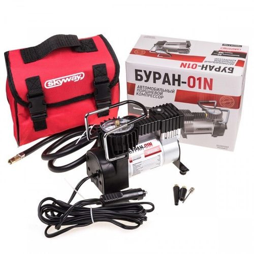 Компрессор поршневой Буран-01N 12В, 40л/мин до 10 Атм (SKYWAY)