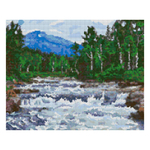 Алмазная мозаика 40*50см полн.заполн. "Лесной водопад" (Lori)