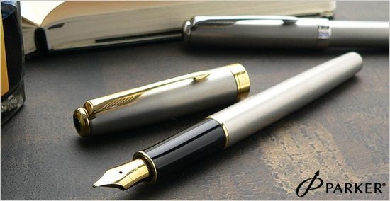 Перьевая ручка Parker Sonnet F527, цвет: St. Steel GT, перо: F , S0809110