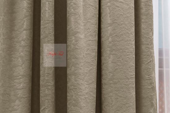 Длинные шторы. Луи (Light Coffee). Шторы из стриженного бархата