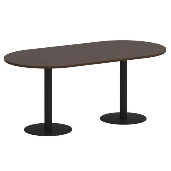 First Стол овальный KSPRG-3 Венге Цаво/Металл Черный 1800*900*750