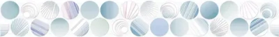Бордюр ALMA Ceramica BWU53BOL006 Bolle 50x6.7 белый / голубой / зеленый глянцевый с орнаментом
