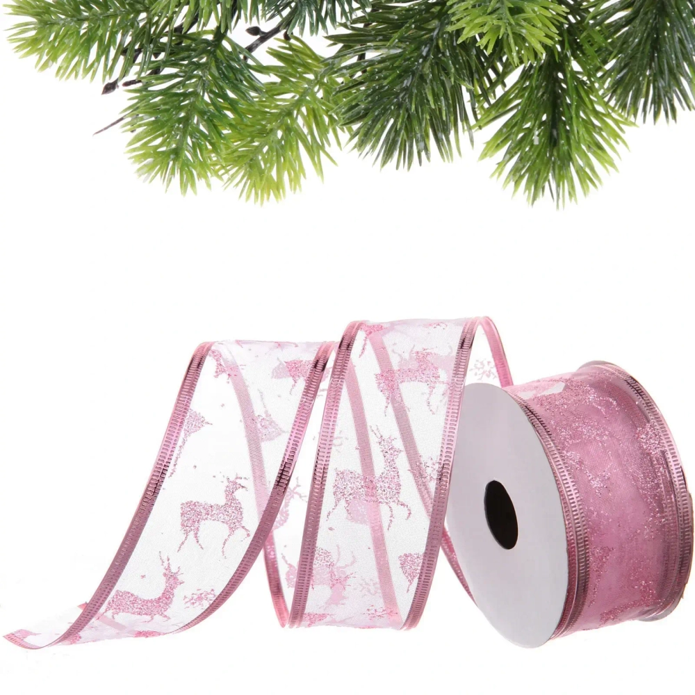 Лента для декорирования «Изящная» 4 см, 2,7 м, Розовый (микс дизайнов)