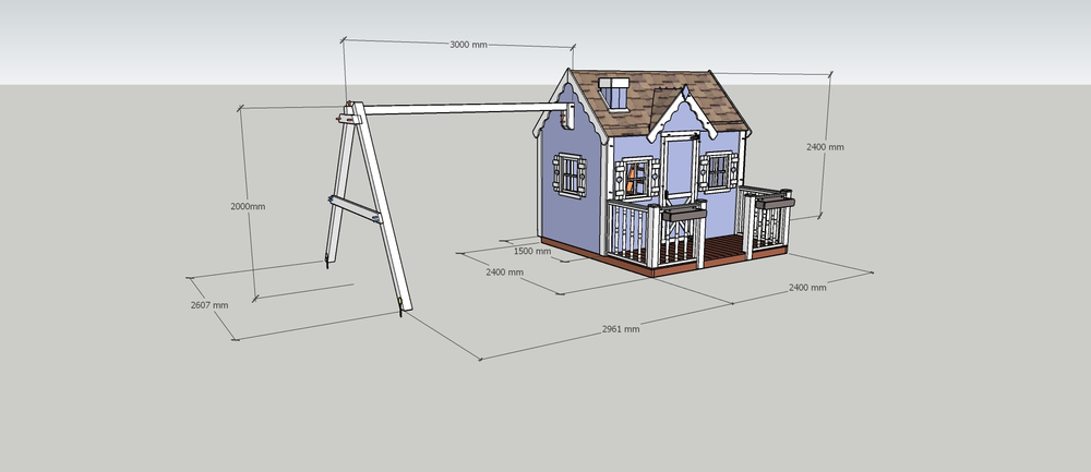 Домик "Незабудка люкс" с качелями гнездо