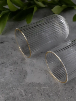 Набор бокалов для воды, 450мл. 6 шт. с золотой каймой