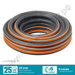 GRINDA ULTRA 6, 3/4″, 25 м, 25 атм, шестислойный, двойное армирование, поливочный шланг, PROLine (429009-3/4-25)