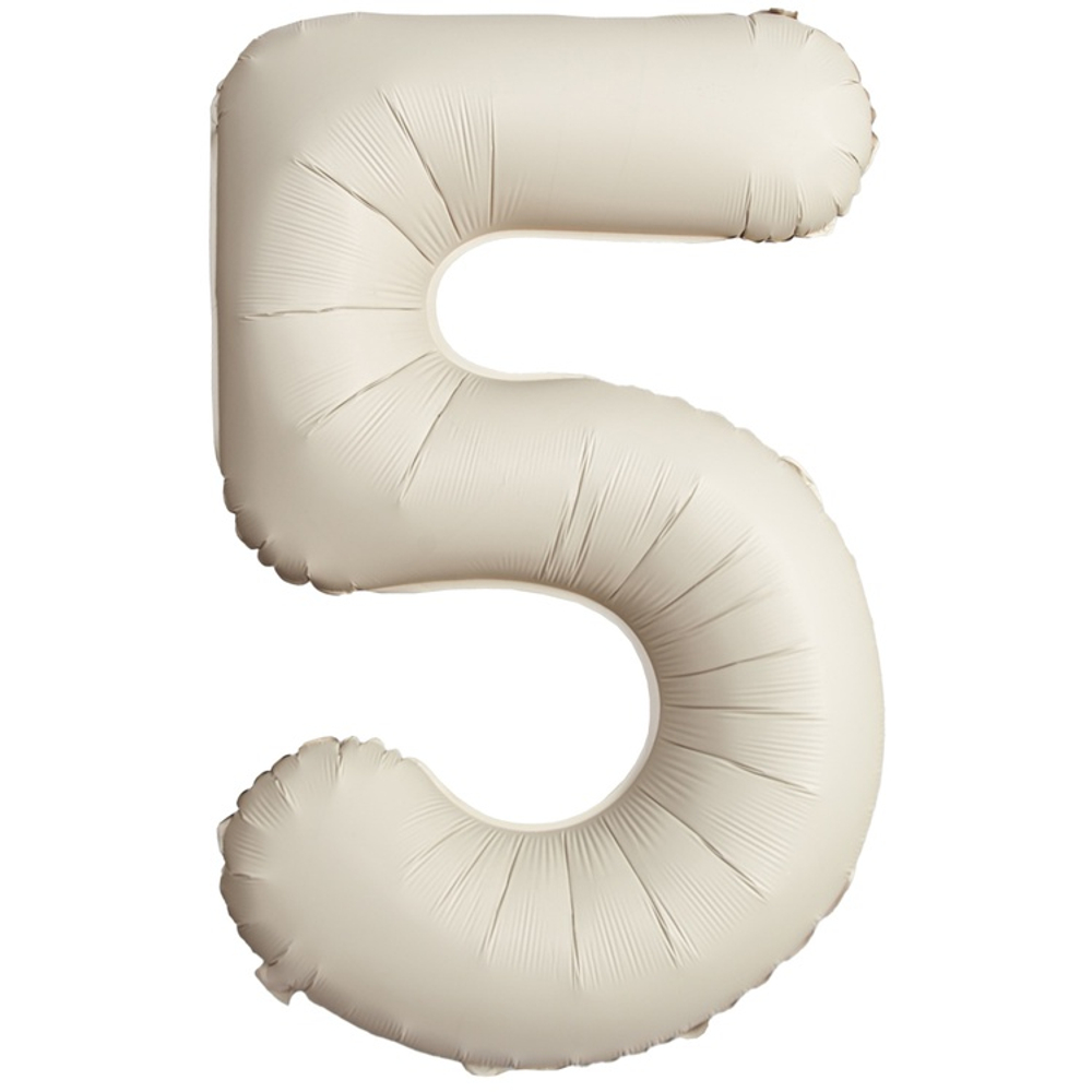 Фольгированные цифры, матовые, в кремовом цвете, 102 см