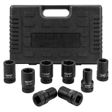 Набор головок ударных глубоких 8пр. 1''(6-гран) (22,24,27,30,32,36,38,41) в кейсе FORCEKRAFT FK-8081-5MPB