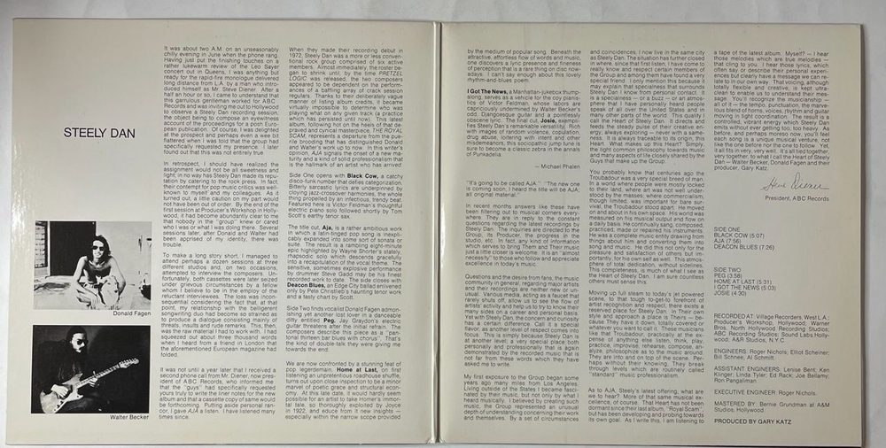 Винтажная виниловая пластинка LP Steely Dan Aja (USA 1977)