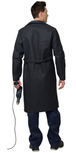 Халат х/б диагональ, мужской тёмный