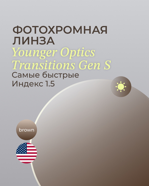 Фотохромная линза Transitions Gen S 1.5 Brown