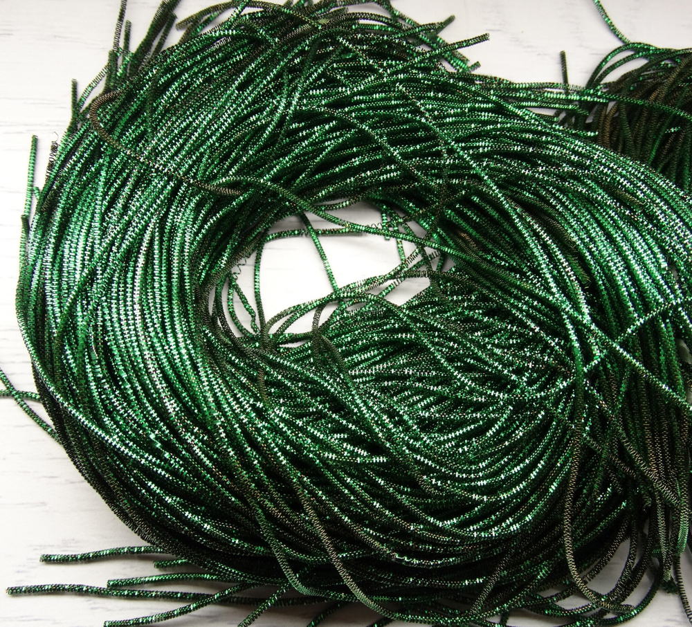 ТК021НН1 Трунцал (канитель), цвет: зеленый, размер: 1,5 мм, 5 гр.