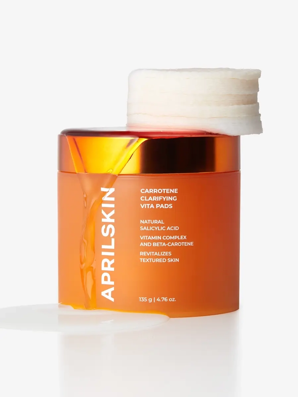 APRILSKIN Отшелушивающие тонер-пэды c бета-каротином и PHA-кислотой Carrotene Clarifying Vita Pads 60 шт