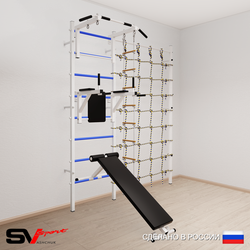 Шведская стенка Sv Sport 5820 (Турник стандарт/Брусья/Скамья/Лестница/Канатный лаз)