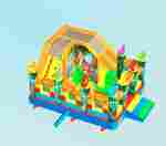 Коммерческий надувной батут «Весёлые динозаврики» с горкой, 5*4*2,8 м