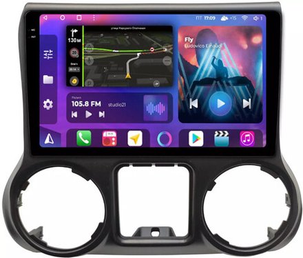 Магнитола для Jeep Wrangler 3 2010-2014 - FarCar 3295 монитор 10.36" 2K QLED на Android 13, TS10, CarPlay, 4G SIM-слот