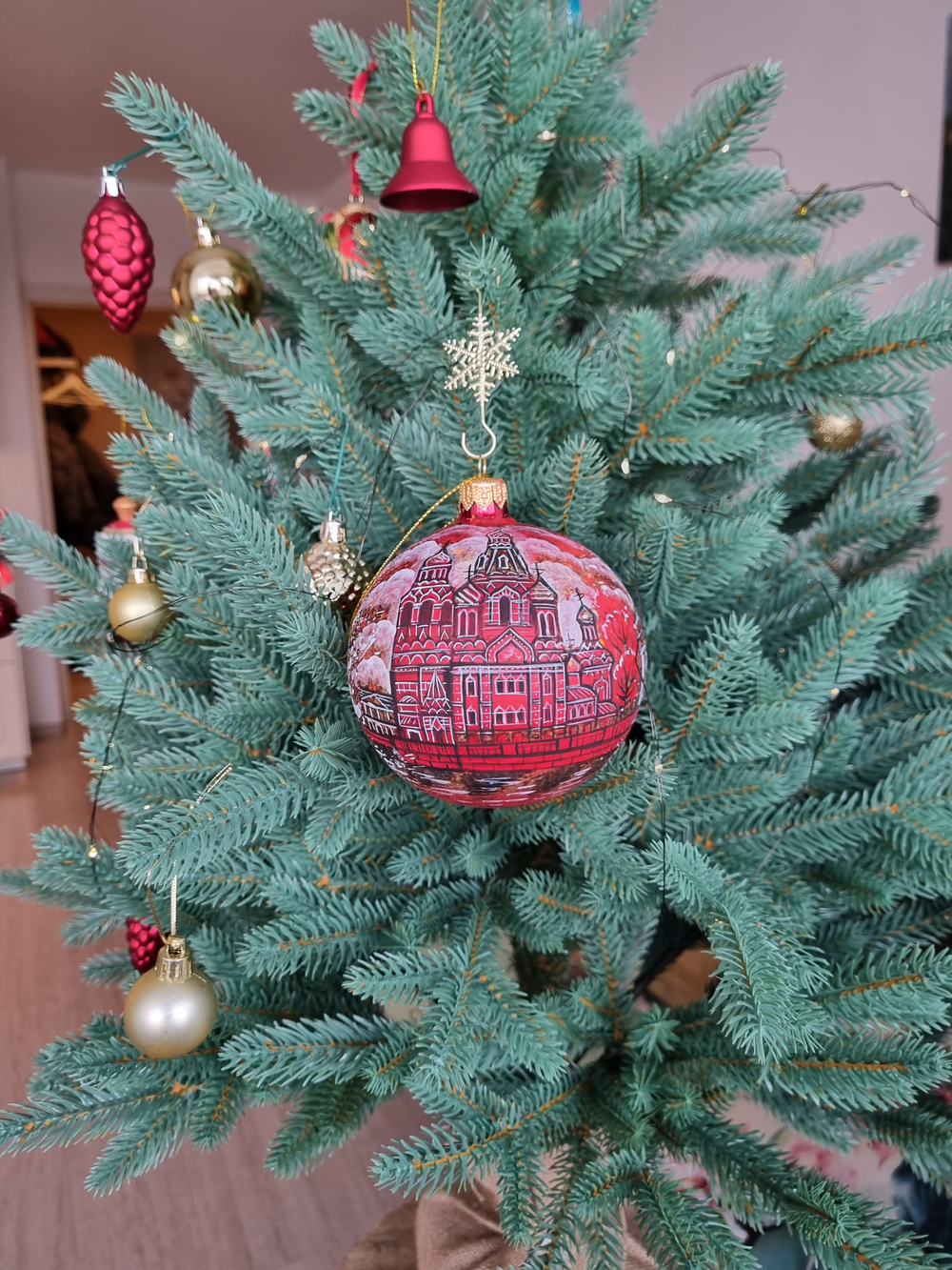 Шар стеклянный "Спас на крови",  ручная роспись